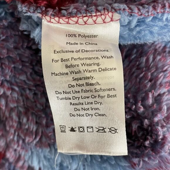 Eddie Bauer Blue Red Plaid Quest Fleece Quarter Zip Pullover Size Large - Picture 14 of 16